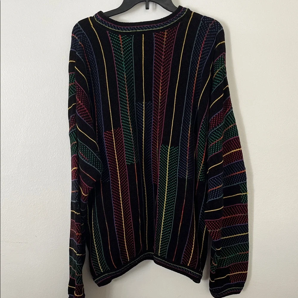 Tundra Black Crewneck Sweater with Multicolor Vertical Stripes - Picture 4 of 5